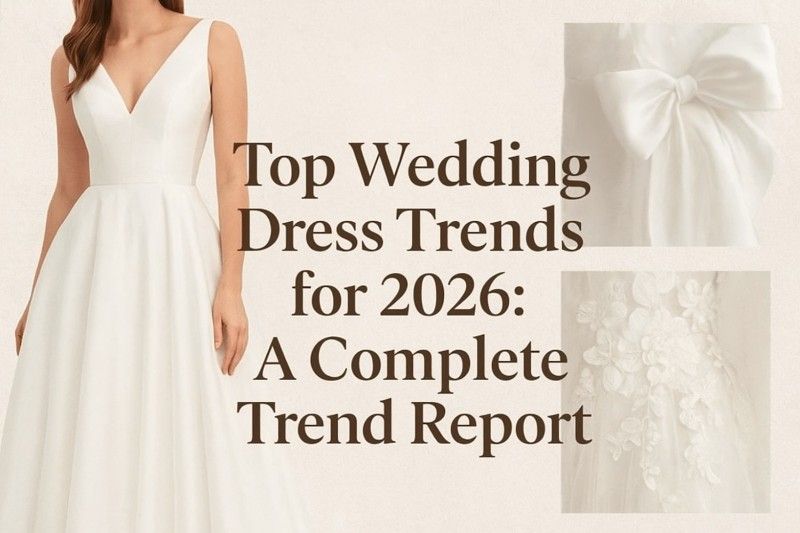 Elegant bridal gown with modern minimalist design, showcasing 2026 wedding dress trends including Basque waist and soft pastel tones, styled for a timeless and contemporary bridal look.